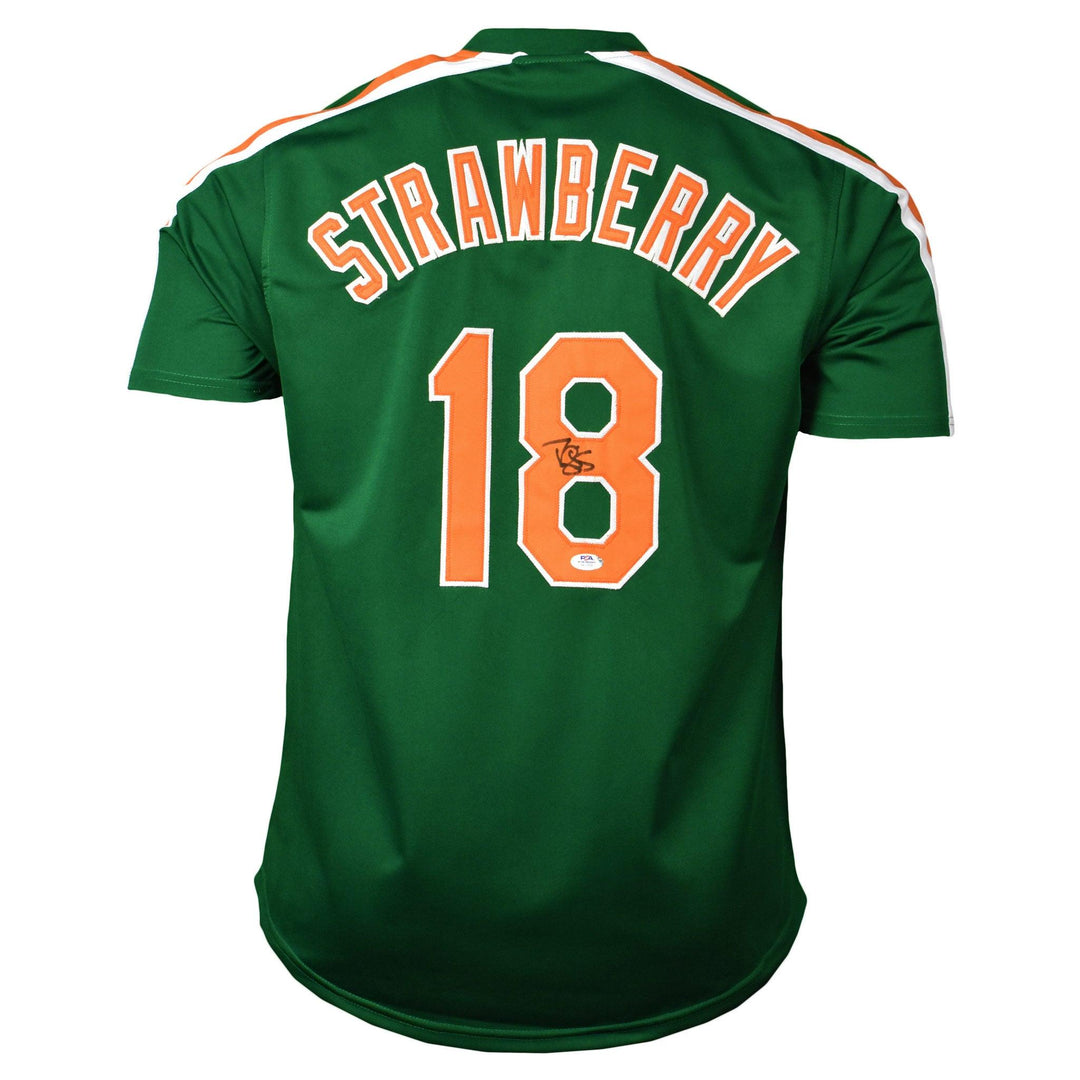 Darryl Strawberry Signed New York St. Patricks Day Jersey Silver Ink  (JSA)