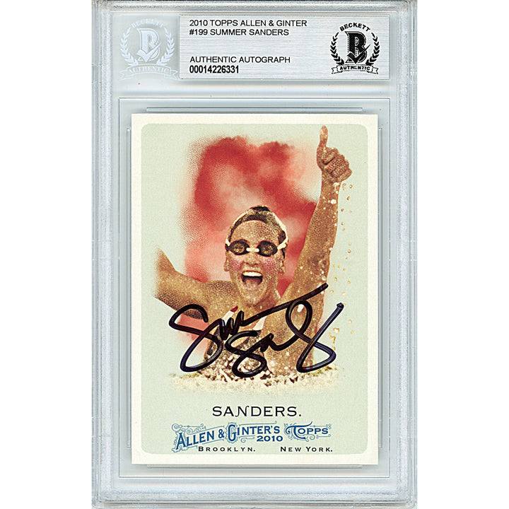 Summer Sanders Signed Team USA 2010 Topps Allen Ginter's Olympics Card Beckett Slab