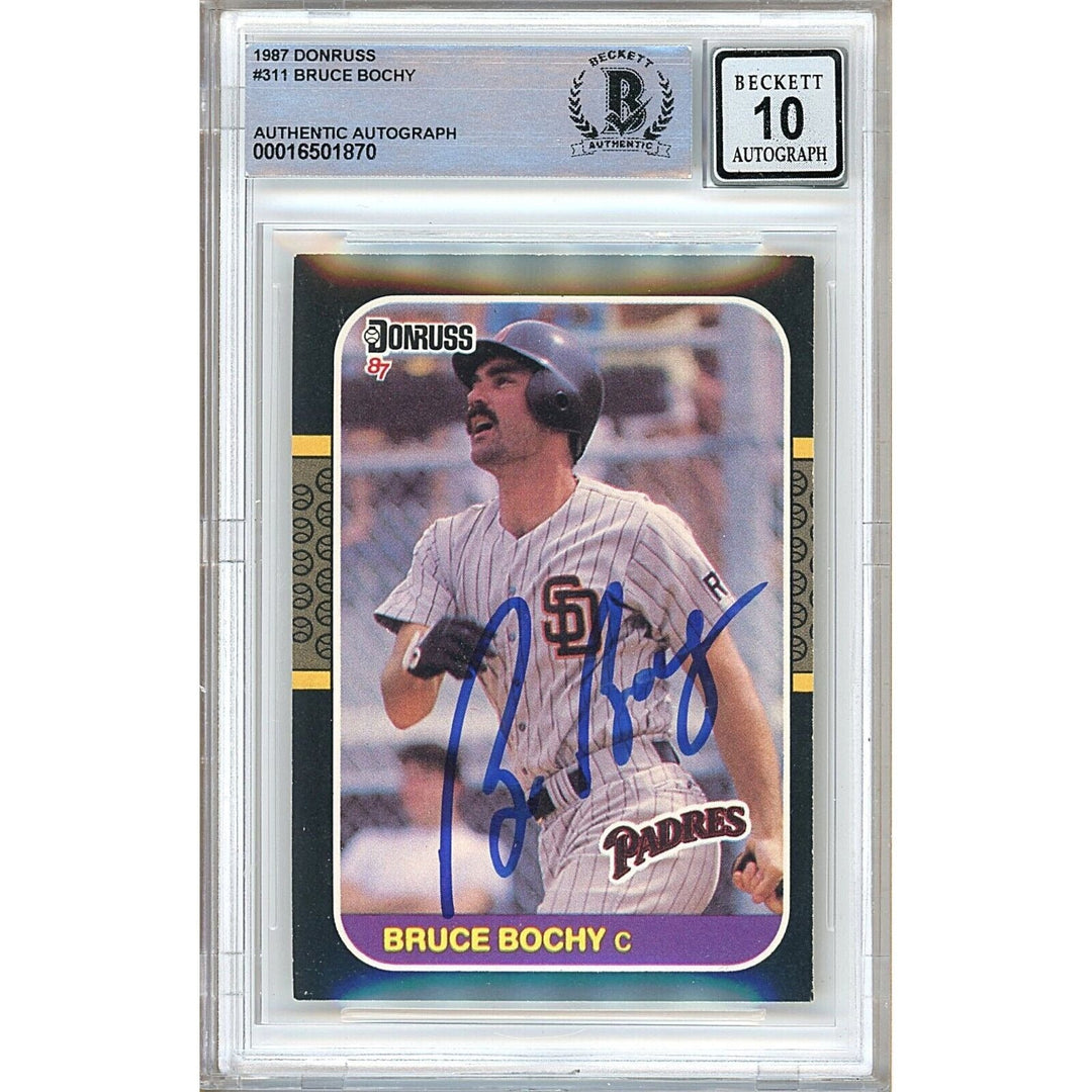 Bruce Bochy San Diego Padres Signed 1987 Donruss Card BAS Auth BGS Auto 10 Graded