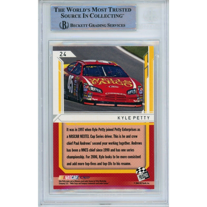 Kyle Petty Nascar Signed 2006 Press Pass Stealth Auto Racing Card Beckett Auth Auto Slab