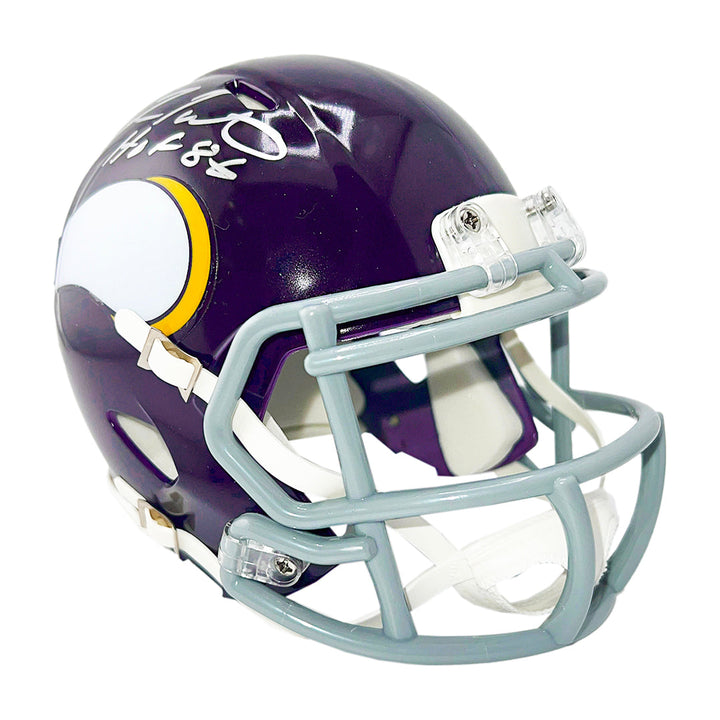 Fran Tarkenton Signed HOF 86 Inscription Minnesota Vikings Throwback 61-79 Speed Mini Football Helmet (Beckett)