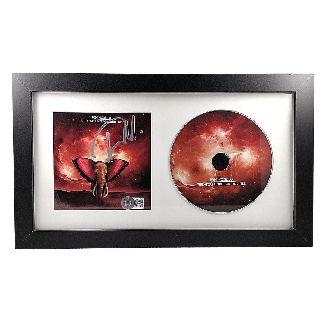 Tom Morello Signed The Atlas Underground Fire  CD Booklet Framed Matted Beckett COA