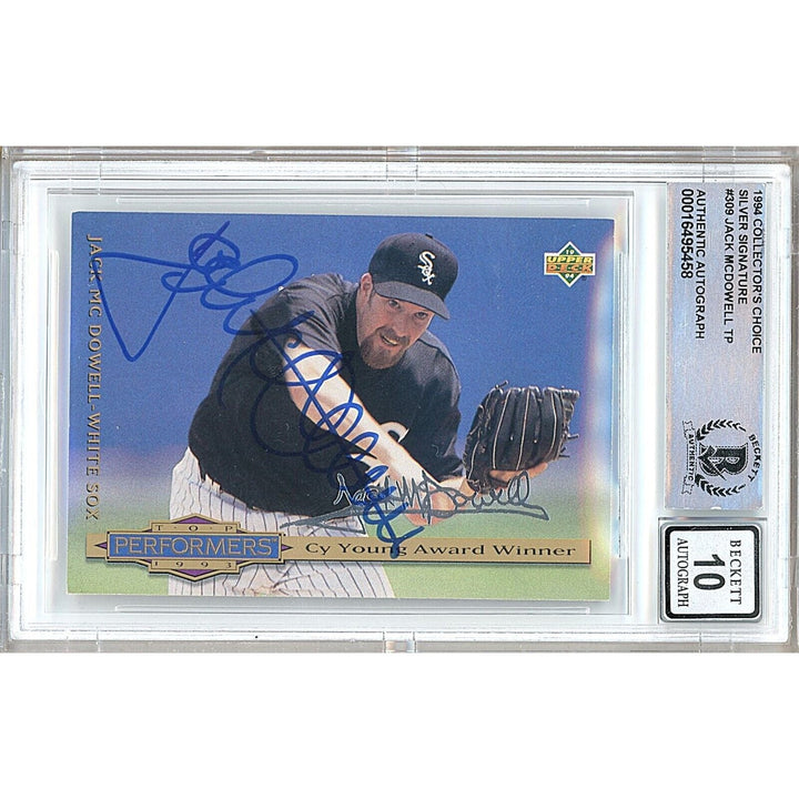 Jack McDowell Chicago White Sox Signed 1994 Collectors Choice BGS Auto 10 Graded