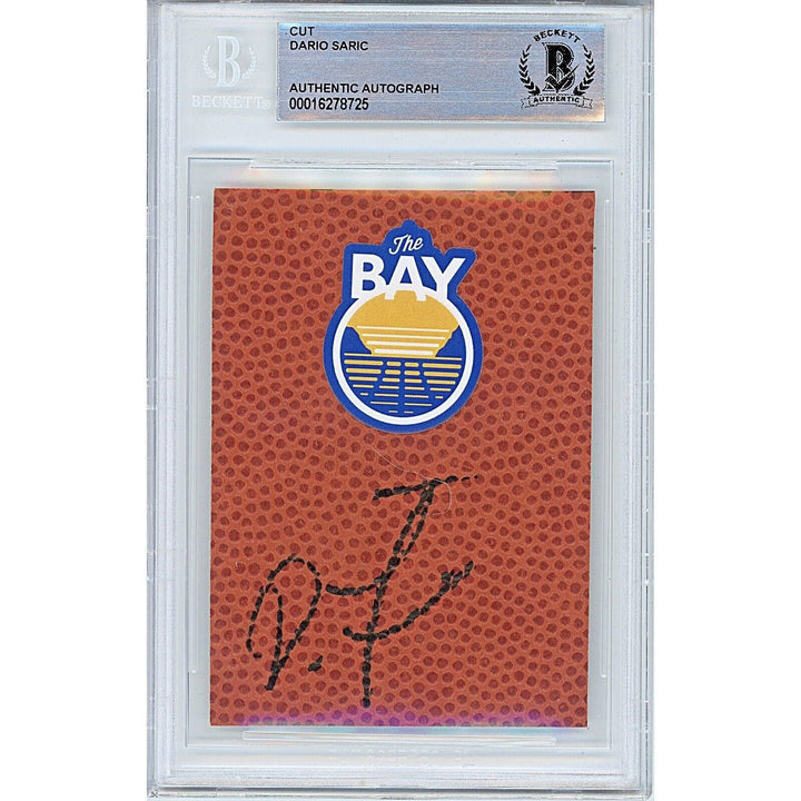 Dario Saric Golden State Warriors Signed Basketball Cut Beckett Authentic Auto Slab
