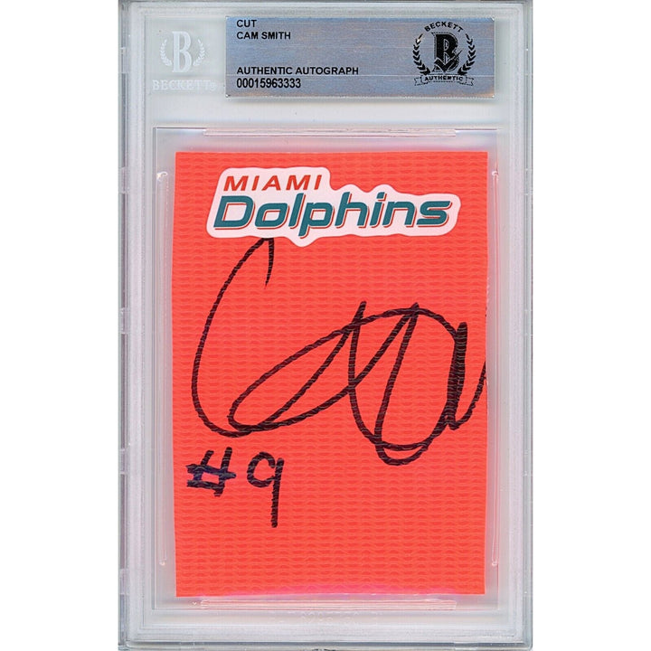 Cam Smith Miami Dolphins Signed Football Pylon Autograph Cut BAS Authentic Auto Slab