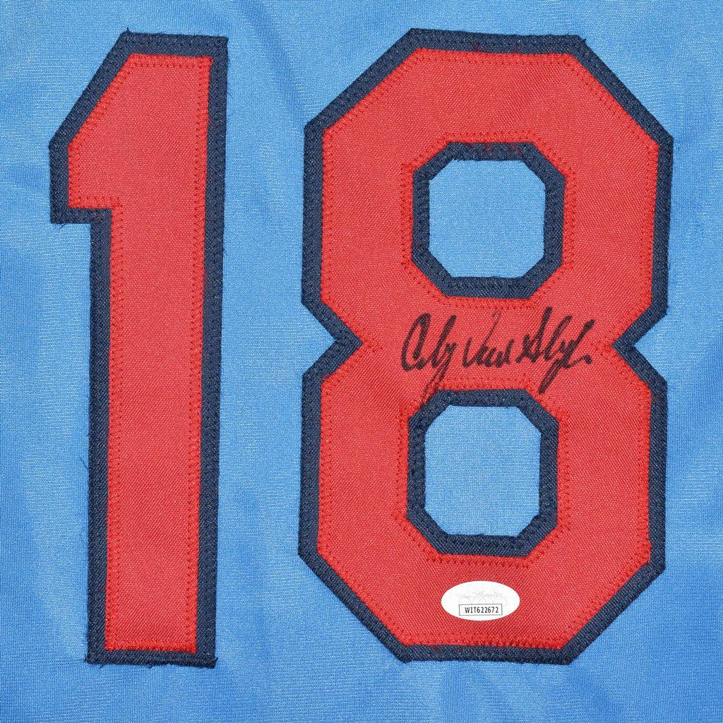 Andy Van Slyke Signed St Louis Light Blue Baseball Jersey (JSA)