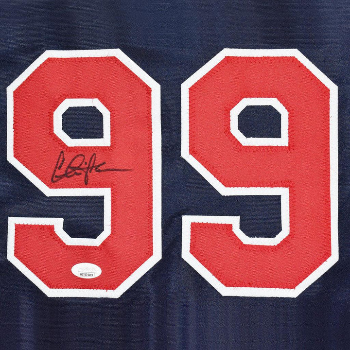 Charlie Sheen Vaughn Signed Major League Blue Baseball Jersey (JSA)