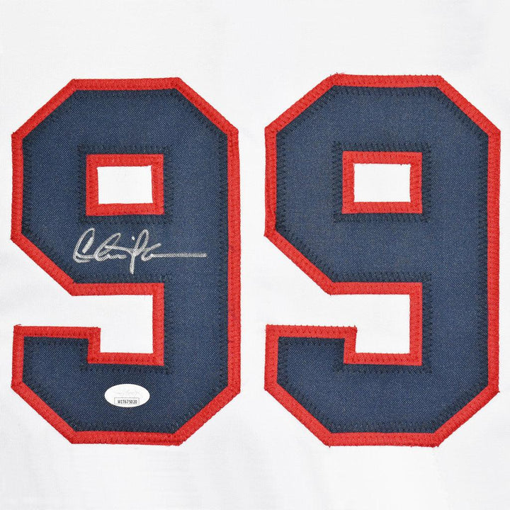 Charlie Sheen Signed Major League Cleveland White Baseball Jersey (JSA)