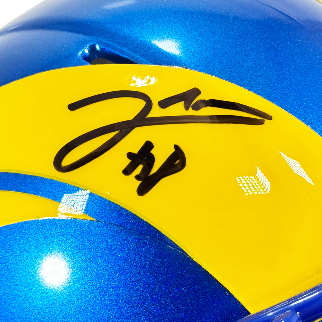 Jared Verse Signed Los Angeles Rams Speed Mini Football Helmet (Beckett)