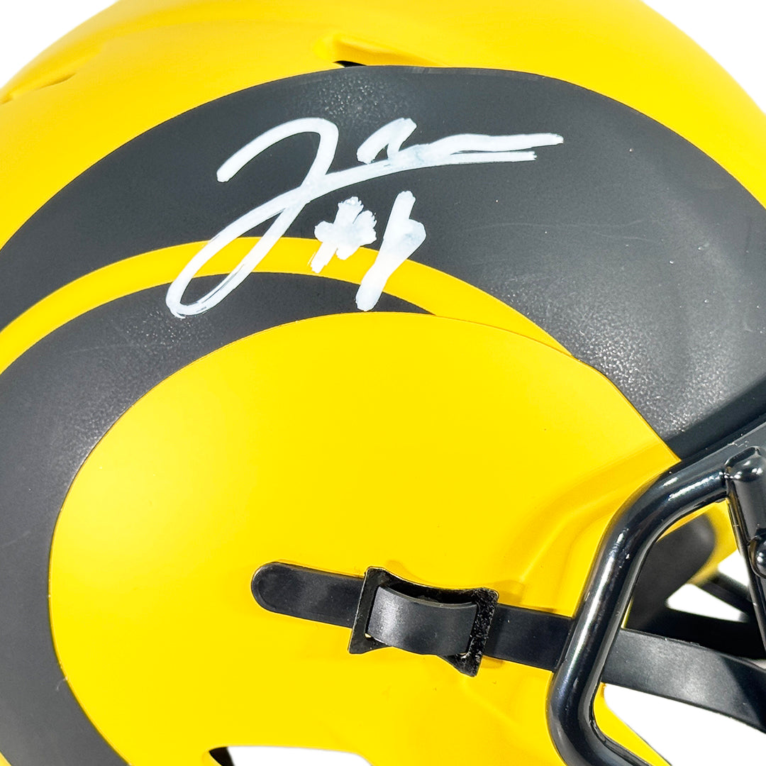Jared Verse Signed Los Angeles Rams Rave Mini Football Helmet (Beckett)