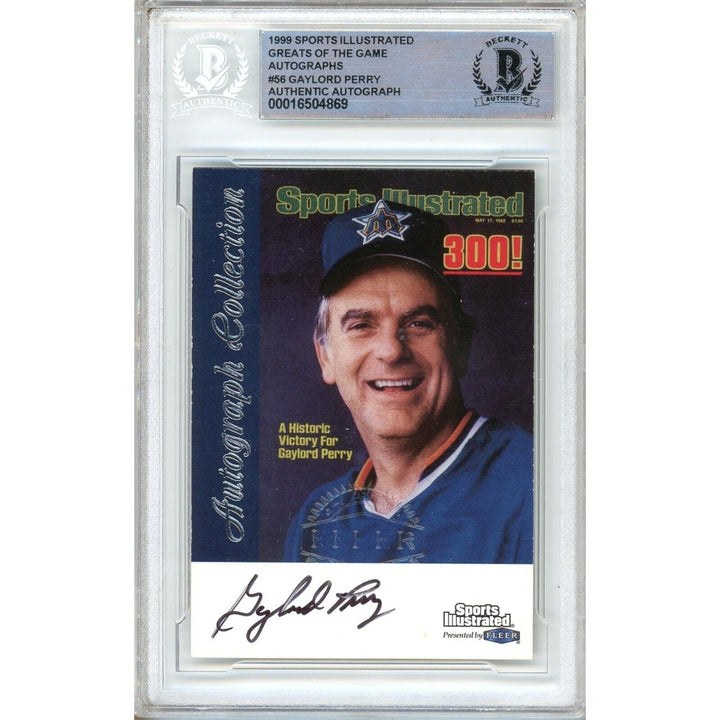 Gaylord Perry Mariners Signed 1999 Sports Illustrated Greats Card Beckett Auth Auto Slab