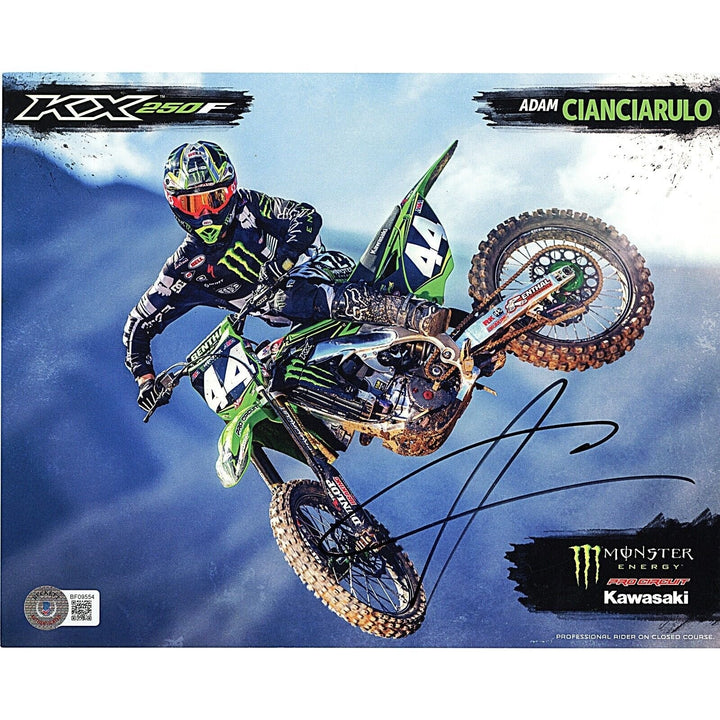 Adam Cianciarulo Signed Motocross 8x10 Photo Beckett Authentic Auto COA Supercross