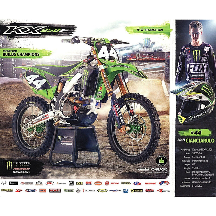Adam Cianciarulo Signed Motocross 8x10 Photo Beckett Authentic Auto COA Supercross