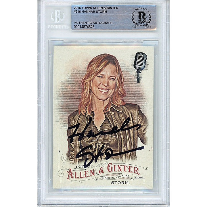 Hannah Storm ESPN Signed 2016 Topps Allen and Ginter Trading Card Beckett Auth Auto