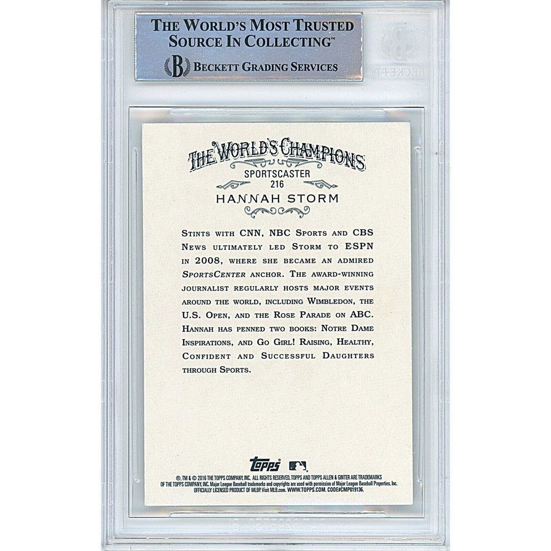 Hannah Storm ESPN Signed 2016 Topps Allen and Ginter Trading Card Beckett Auth Auto