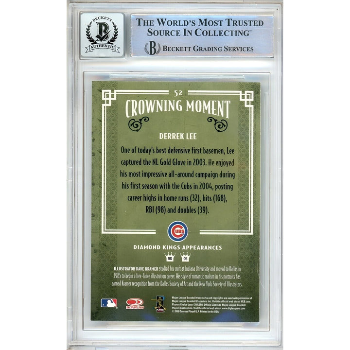 Derrek Lee Chicago Cubs Signed 2005 Donruss Diamond Kings Card BGS Auto 10 Graded