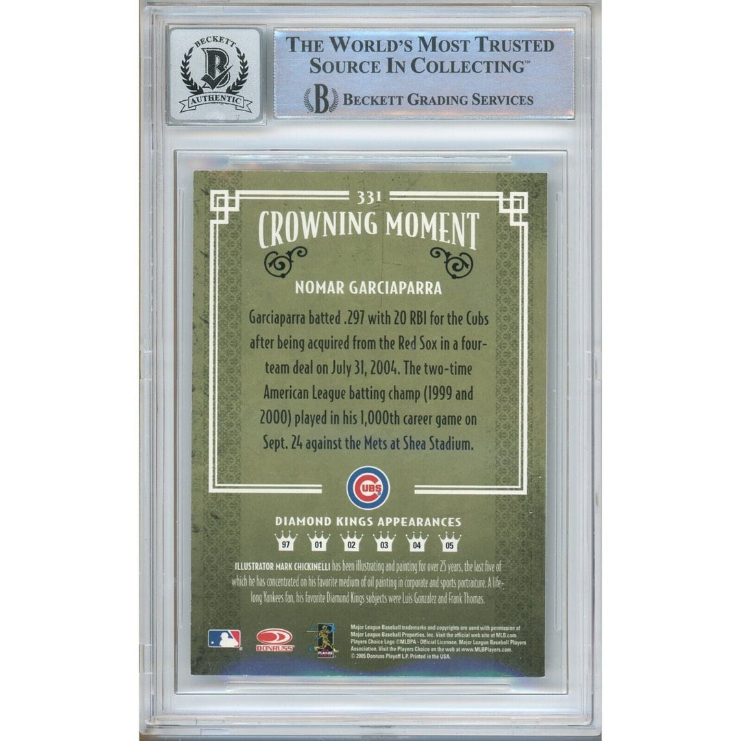Nomar Garciaparra Chicago Cubs Autograph 2005 Diamond Kings BGS Auto 10 Graded Slab