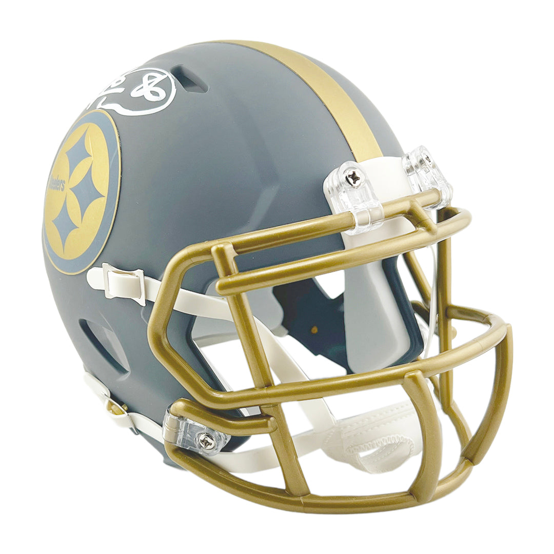 Hines Ward Signed Pittsburgh Steelers Slate Alternate Speed Mini Football Helmet (JSA)