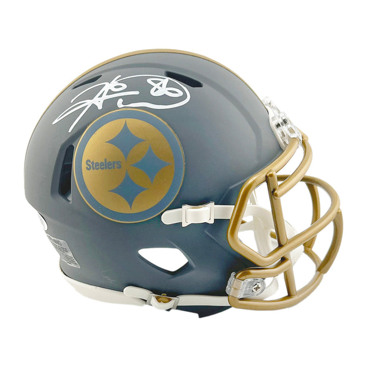 Hines Ward Signed Pittsburgh Steelers Slate Alternate Speed Mini Football Helmet (JSA)