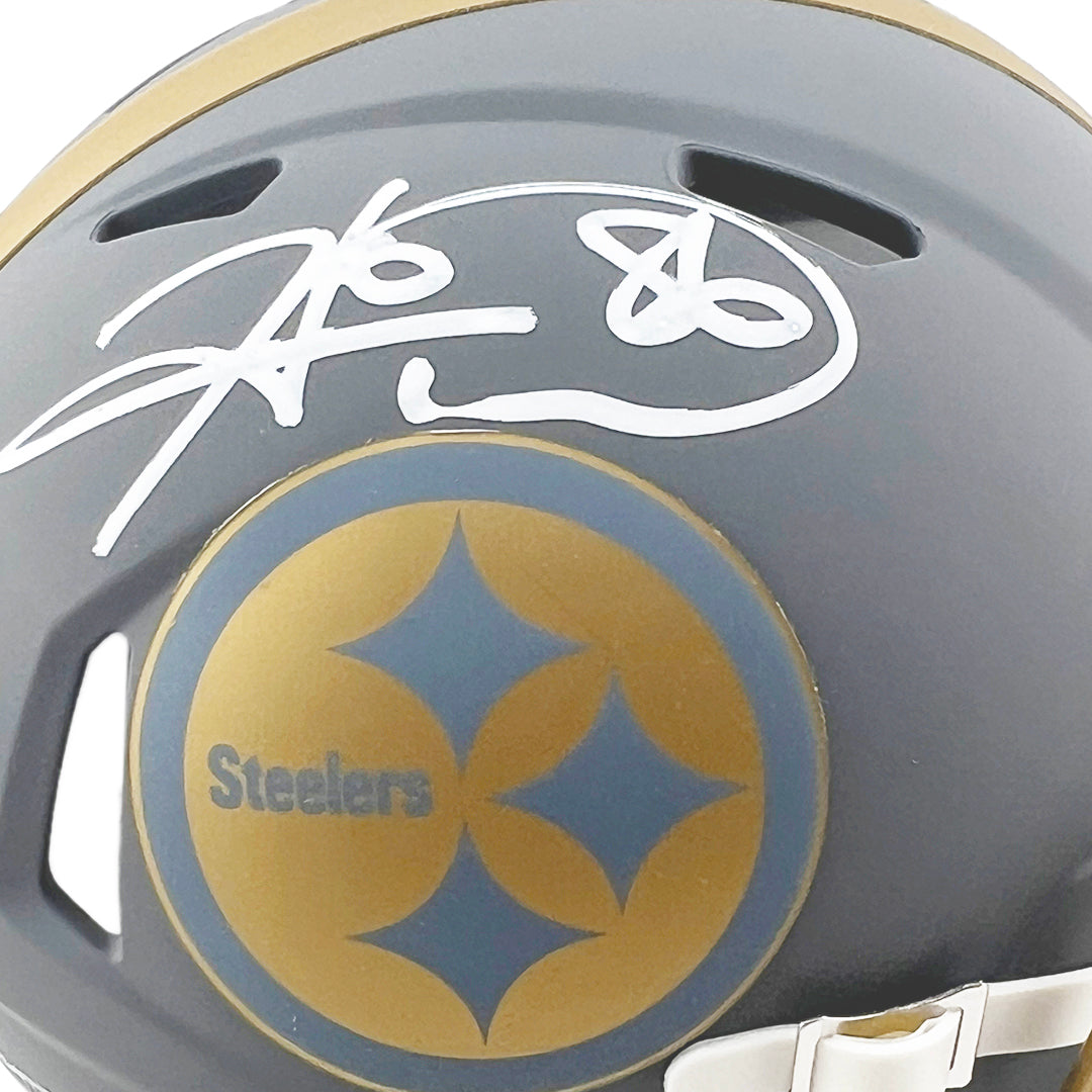 Hines Ward Signed Pittsburgh Steelers Slate Alternate Speed Mini Football Helmet (JSA)