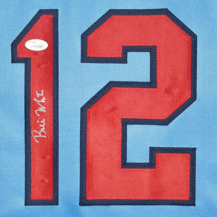 Bill White Signed St Louis Light Blue Baseball Jersey (JSA)