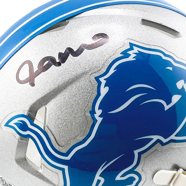 Jameson Williams Signed Detroit Lions Speed Mini Football Helmet Black Ink (JSA)