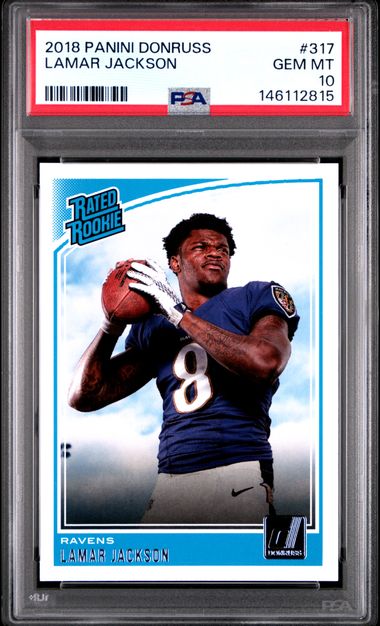2019 Panini Donruss #317 Lamar Jackson RC Rookie PSA 10 Ravens
