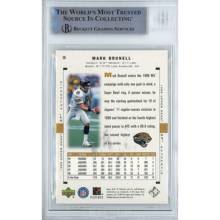 Mark Brunell Jacksonville Jaguars Signed 1999 Upper Deck SP Card BAS Auth Auto Slab