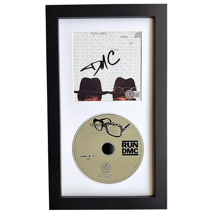 Run DMC Darryl McDaniels Autograph King of Rock CD Album Cover Framed Beckett COA