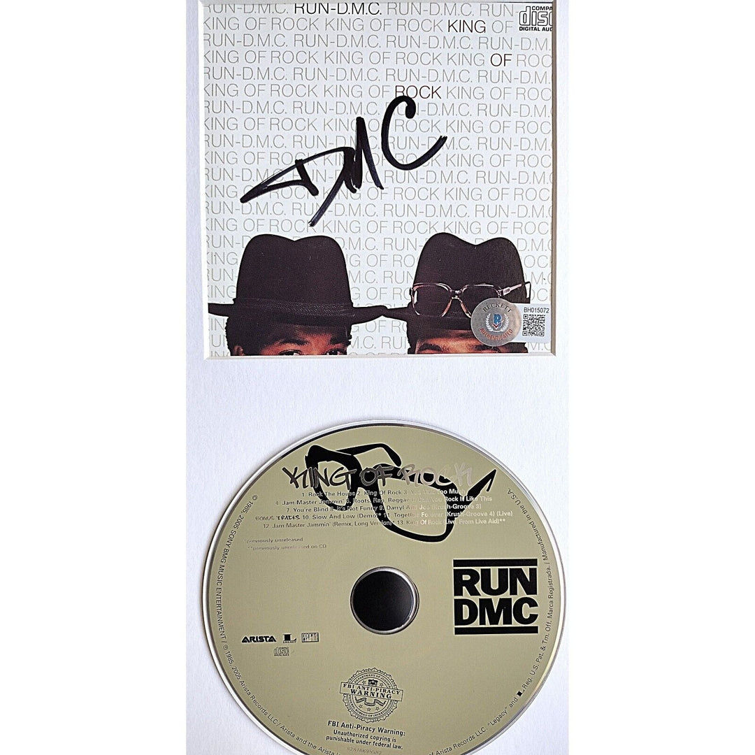 Run DMC Darryl McDaniels Autograph King of Rock CD Album Cover Framed Beckett COA