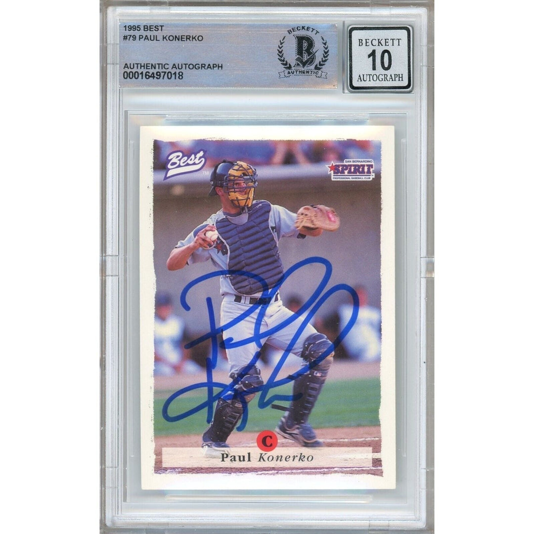 Paul Konerko Los Angeles Dodgers Signed 1995 Best Rookie Card BGS Auto 10 Graded RC