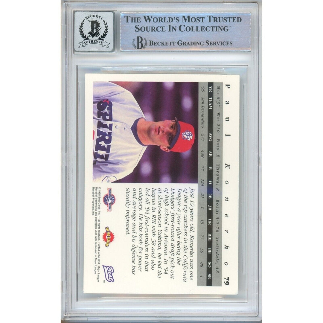 Paul Konerko Los Angeles Dodgers Signed 1995 Best Rookie Card BGS Auto 10 Graded RC