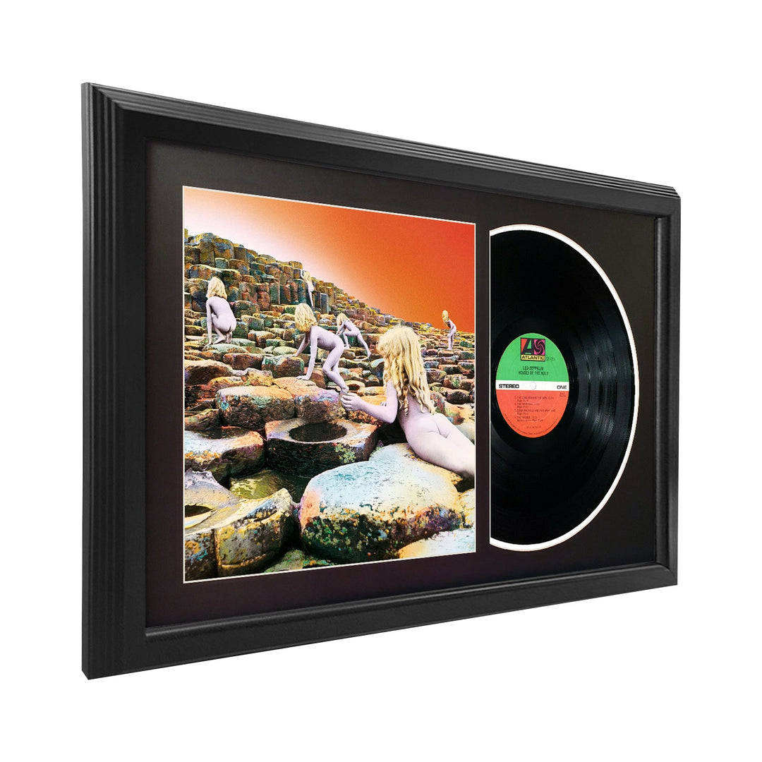 xLed Zeppelin Houses of the Holy Vinyl Record & Cover Professionally Framed 17.5x 26.5� Wall Display with a Black Mat