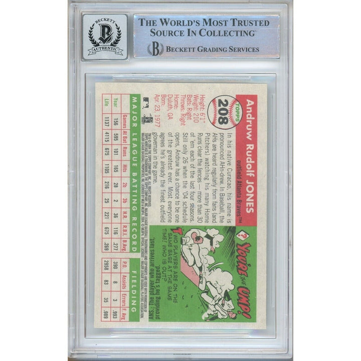 Andruw Jones Atlanta Braves Signed 2004 Topps Heritage BAS BGS Auto 10 Graded Slab
