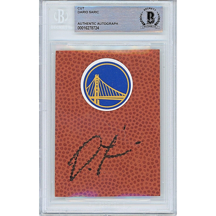 Dario Saric Golden State Warriors Signed Basketball Cut Beckett Authentic Auto Slab
