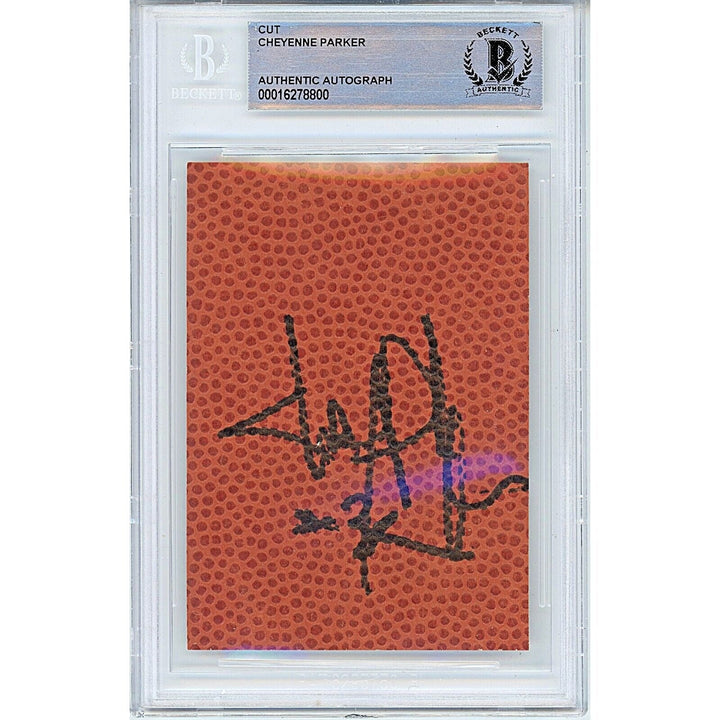 Cheyenne Parker Atlanta Dream Signed Basketball Auto Cut Beckett Authentic Slab