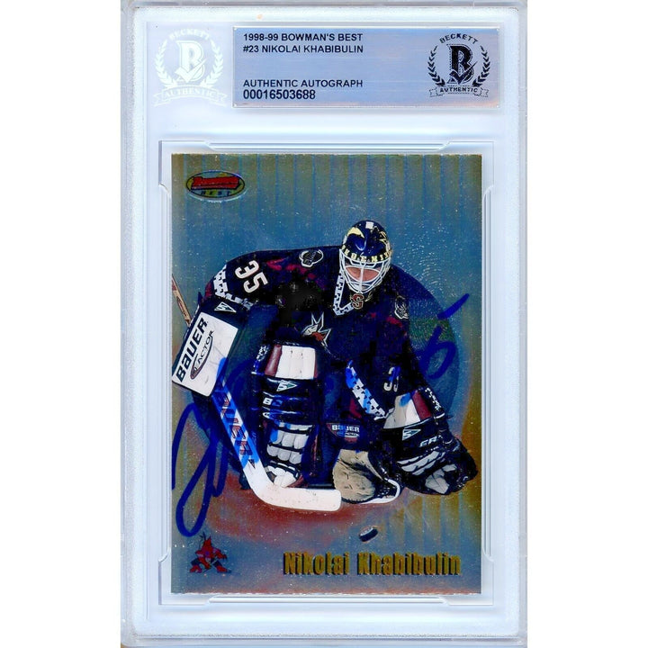 Nikolai Khabibulin Arizona Coyotes Signed 1998-99 Bowman Best Card BAS Auth Auto Slab