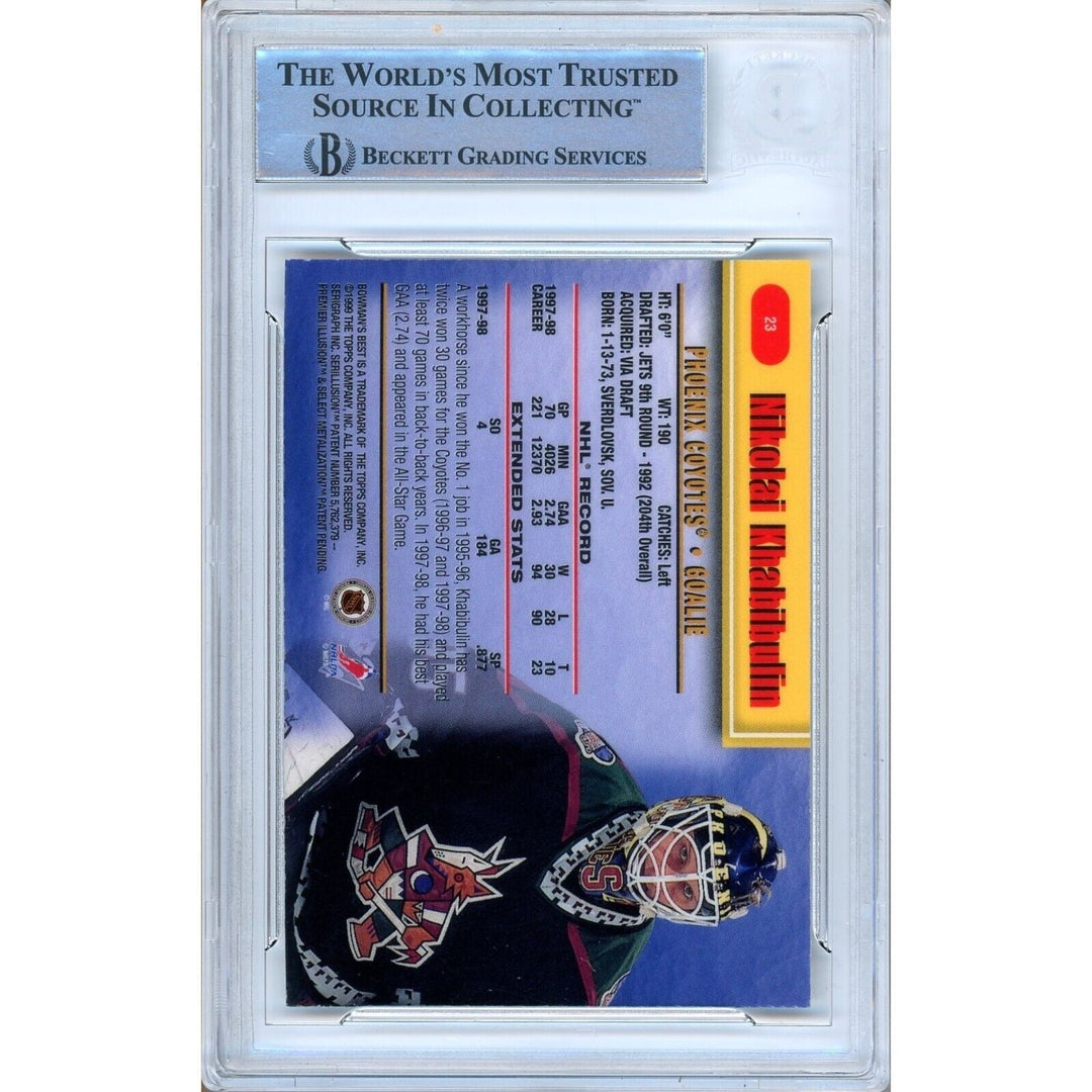Nikolai Khabibulin Arizona Coyotes Signed 1998-99 Bowman Best Card BAS Auth Auto Slab