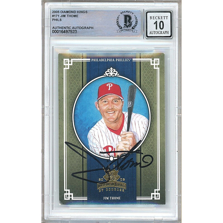 Jim Thome Philadelphia Phillies Signed 2005 Diamond Kings Card BGS Auto 10 Graded Slab
