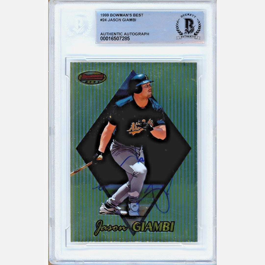 Jason Giambi Oakland Athletics Signed 1999 Bowman Best Card Beckett Authentic Auto Slab