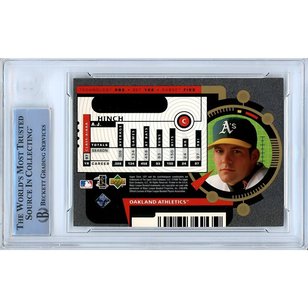 AJ Hinch Oakland Athletics Signed 1998 UD3 Future Impact Card Beckett Authentic Auto Slab