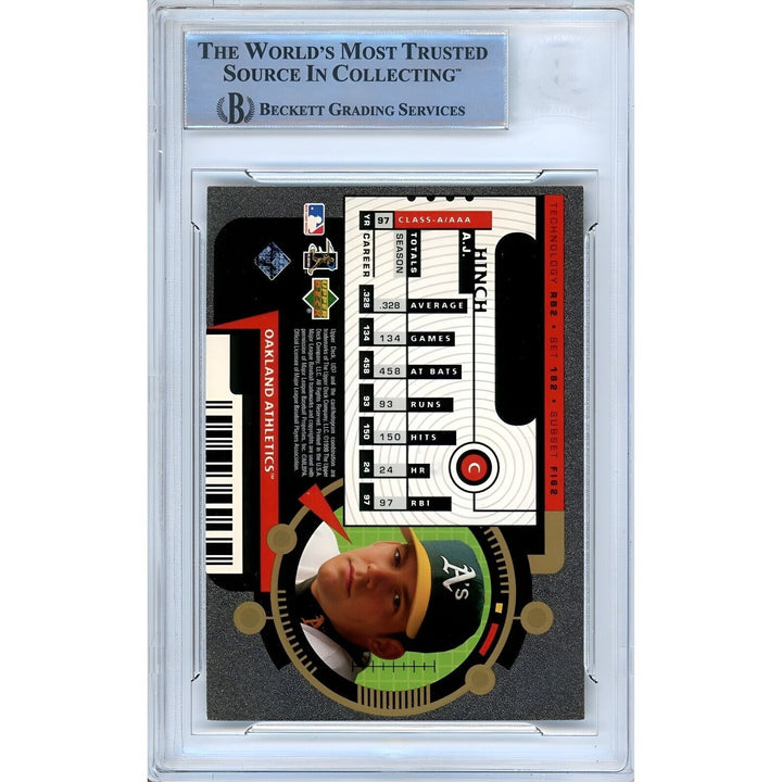 AJ Hinch Oakland Athletics Signed 1998 UD3 Future Impact Card Beckett Authentic Auto Slab