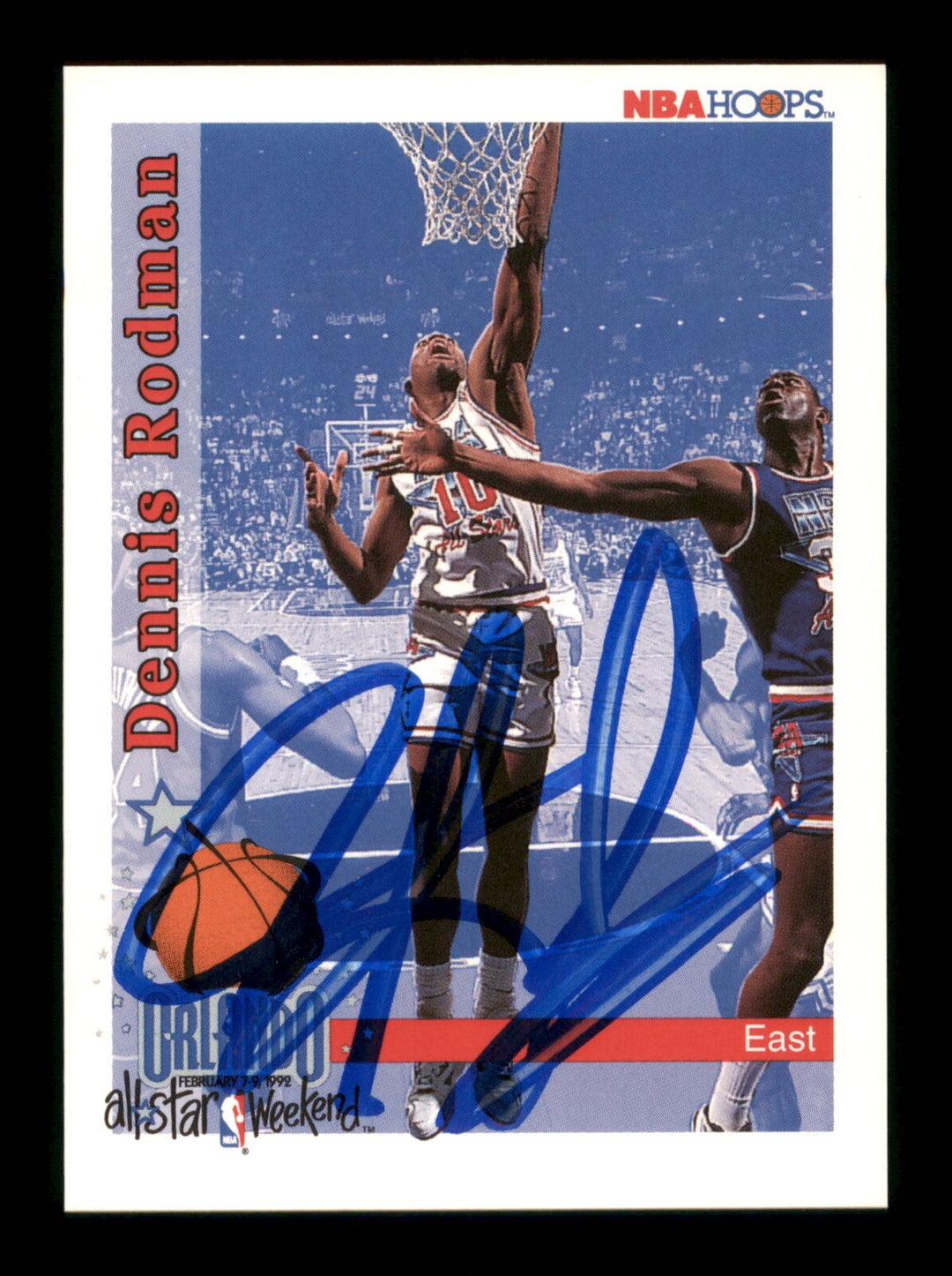 Dennis Rodman Autographed Signed 1992-93 Hoops Card #302 Detroit Pistons 190484 Image 1
