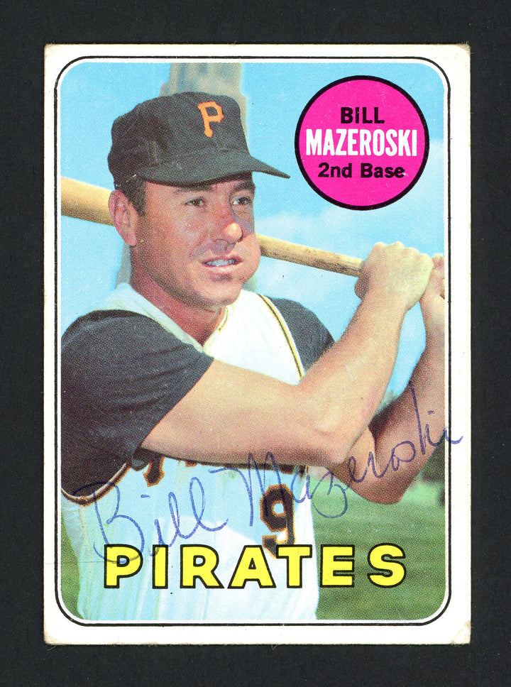 Bill Mazeroski Autographed Signed 1969 Topps Card #335 Pittsburgh Pirates 161776 Image 1
