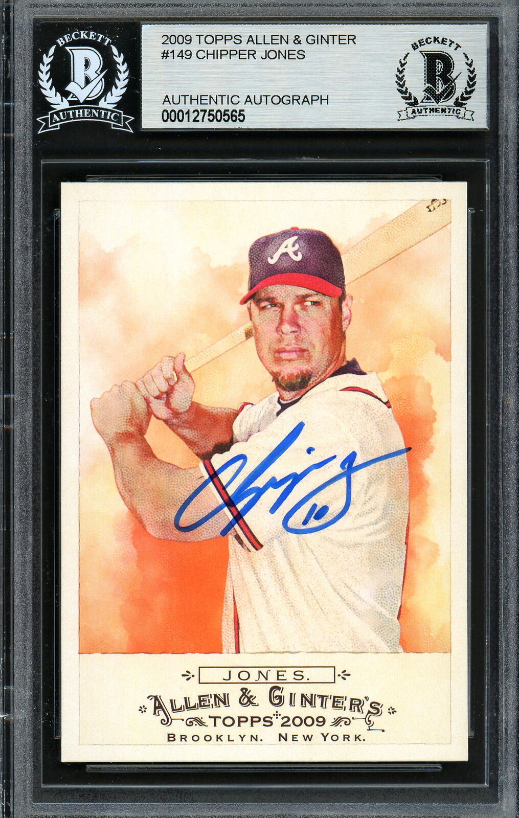 Chipper Jones Signed Framed Braves White Majestic Cool Base Baseball Jersey  JSA