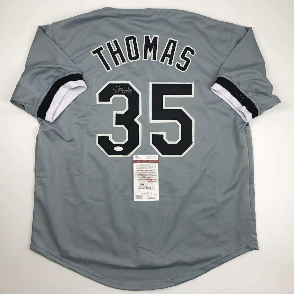 Autographed/Signed FRANK THOMAS Chicago Grey Baseball Jersey JSA COA A –  CollectibleXchange