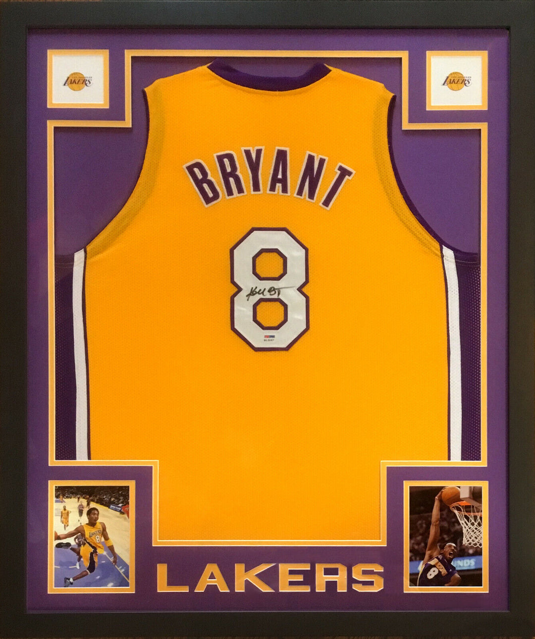 Kobe Bryant signed Lakers #8 Basketball jersey framed Rookie Autograph PSA COA Image 4