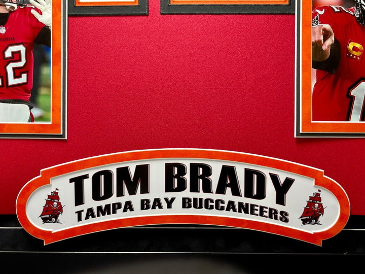 Tom Brady Autographed Tampa Bay Buccaneers Framed Jersey Red COA Fanatics Signed Image 9