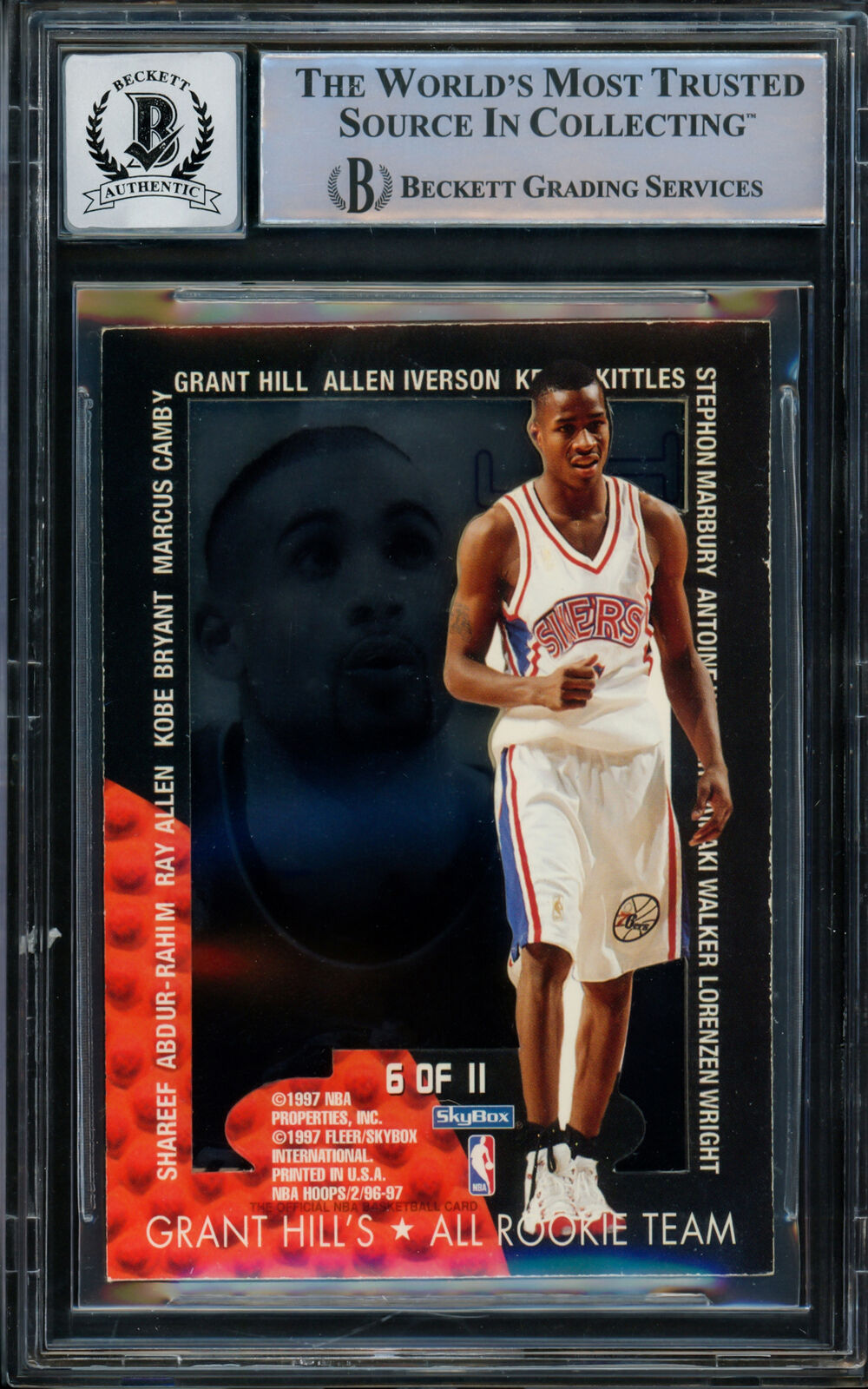 Allen Iverson 1996-97 Hoops Grant Hill's All Rookie Team RC Gem 10