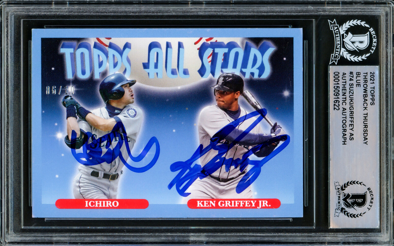 Ken Griffey Jr. & Ichiro Suzuki Autographed 2021 Topps Throwback Thurs — RSA